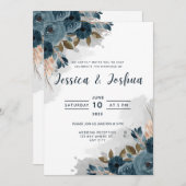 フラット招待状(5" x 7"、マット紙、封筒付き) 招待状 (正面/裏面)