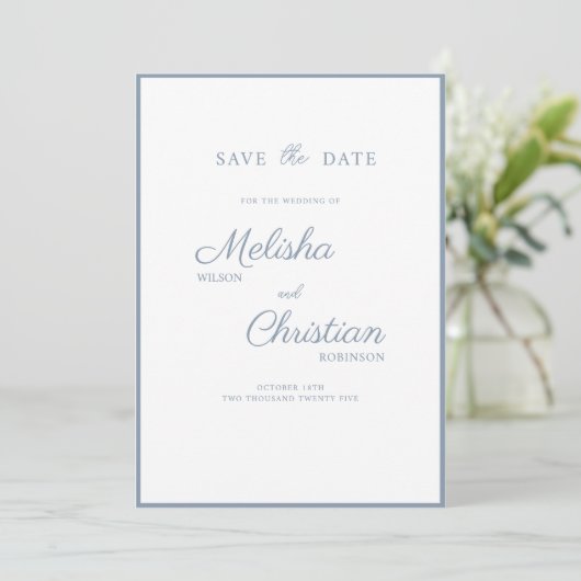 フラット日付カードを保存し結婚ます。 セーブザデート (スタンド正面)