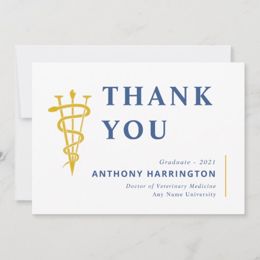 フラット獣医シンボルブルーメイズサンキューカード サンキューカード (正面)