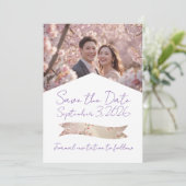 フラット結婚式のSave The Dateカード セーブザデート (スタンド正面)