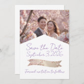 フラット結婚式のSave The Dateカード セーブザデート (正面/裏面)