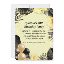 フラット50番目の誕生日招待状