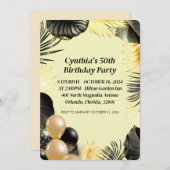 フラット50番目の誕生日招待状 シーズンカード (正面/裏面)