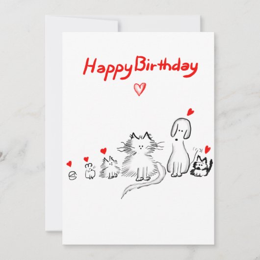 フラット5x7誕生日カード サンキューカード (正面)