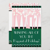 フラット アートデコ ホリデー カード (正面/裏面)