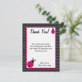 フラット サンクスカード ブラック 春の時間 レディバグ 招待状 (スタンド正面)