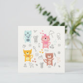 フラット サンクス カード : かわいい猫たち (スタンド正面)