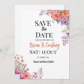 フラット セーブ・ザ・デート カード (正面/裏面)