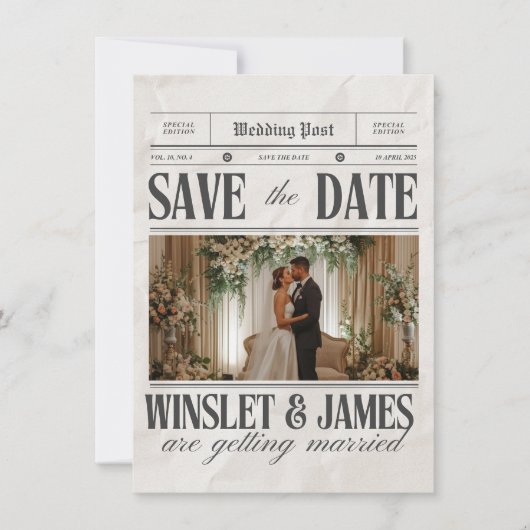 フラット セーブ・ザ・デート カード (正面)