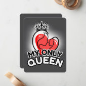 フラット ノート カード : 私だけの女王 (グレー) (正面/裏面インサイチュ)