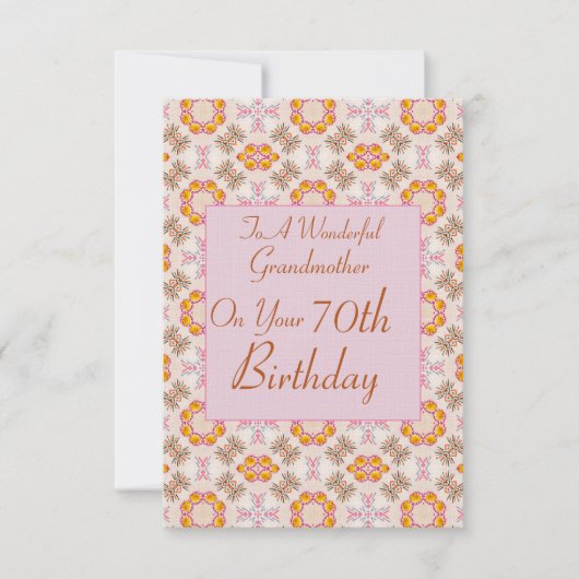 （フラット）祖母の誕生日カード。 (正面)