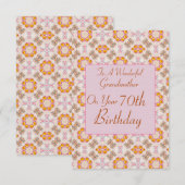 （フラット）祖母の誕生日カード。 (正面/裏面)