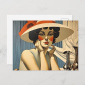 フラッパーのエレガンス:ジャン・デュパのスタイルで ポストカード (正面/裏面)