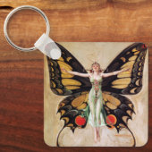 フラッパーの女の子の蝶への変態1922 キーホルダー (正面)