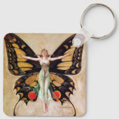 フラッパーの女の子の蝶への変態1922 キーホルダー (裏面)