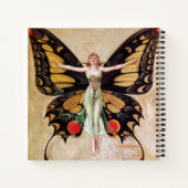 フラッパーの女の子の蝶への変態1922 ノートブック (裏面)