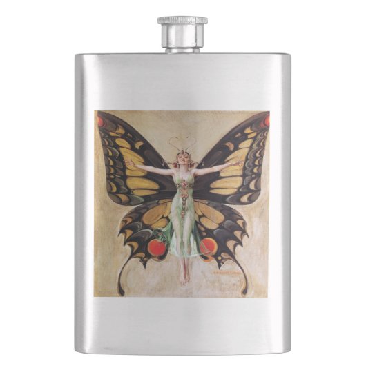フラッパーの女の子の蝶への変態1922 フラスク (正面)