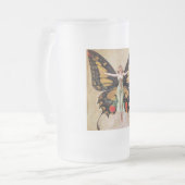 フラッパーの女の子の蝶への変態1922 フロストグラスビールジョッキ (正面左)