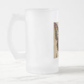 フラッパーの女の子の蝶への変態1922 フロストグラスビールジョッキ (左)