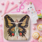 フラッパーの女の子の蝶への変態1922 ペーパープレート (パーティー)