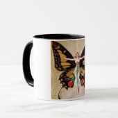 フラッパーの女の子の蝶への変態1922 マグカップ (正面左)