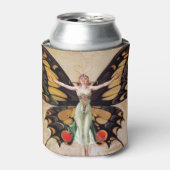 フラッパーの女の子の蝶への変態1922 缶クーラー (缶正面)