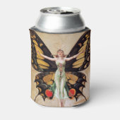 フラッパーの女の子の蝶への変態1922 缶クーラー (缶裏面)