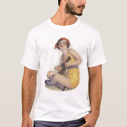 フラッパーの幼児の暗く短い袖のティーを遊ぶUke Tシャツ (正面)
