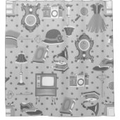 フラッパーアンティークノスタルジア古いファッションド装飾 シャワーカーテン (正面)