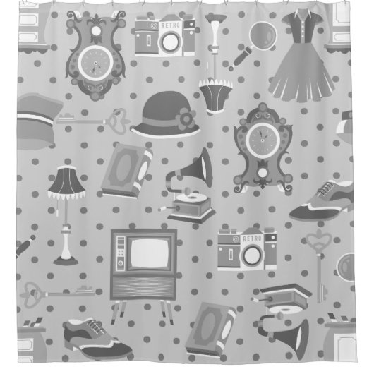 フラッパーアンティークノスタルジア古いファッションド装飾 シャワーカーテン (正面)