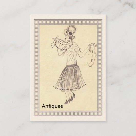 フラッパーガールレトロ1950の名刺 名刺 (正面)