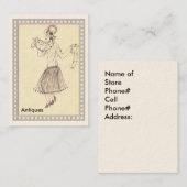 フラッパーガールレトロ1950の名刺 名刺 (正面/裏面)