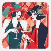 フラッパークリスマスパーティー スクエアシール (正面)