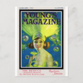 フラッパーシャンペン及び泡旧式な雑誌カバー ポストカード (正面)