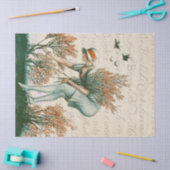 フラッパースタイルの女の子、花を集める。 薄葉紙 (クラフト)