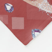 フラッパーズレディグラムおもしろいレッドデザイン フリースブランケット (角)