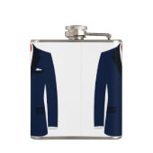 フラッパーソナライズされたクゲイ結婚の新郎ブルーへの贈り物 フラスク (裏面)