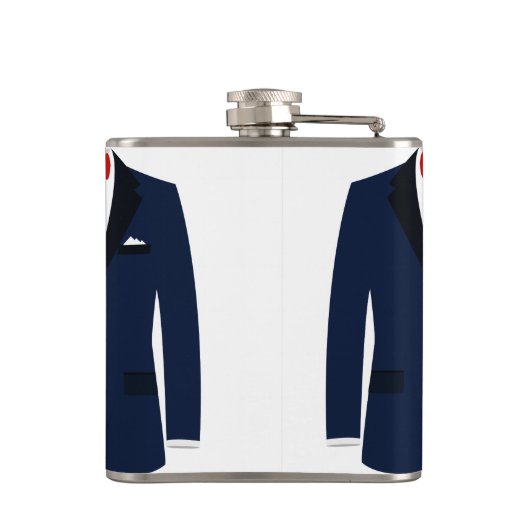 フラッパーソナライズされたクゲイ結婚の新郎ブルーへの贈り物 フラスク (裏面)