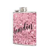 フラッパーソナライズされたクバラ金ゴールドグリッター フラスク (左)