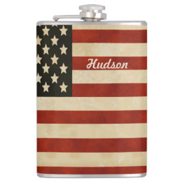 フラッパーソナライズされたク米国国旗 フラスク