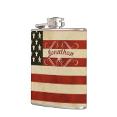 フラッパーソナライズされたク米国国旗 フラスク (左)