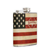フラッパーソナライズされたク米国国旗 フラスク (右)