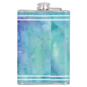 フラッパーソナライズされたク絞り染め姓イニシャル日 フラスク (裏面)