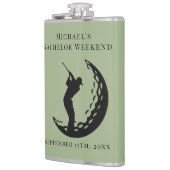 フラッパーソナライズされたク バチェラーゴルフ週末 フラスク (左)