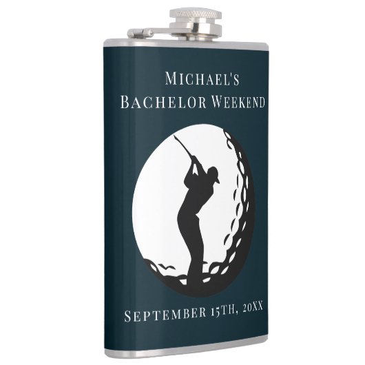フラッパーソナライズされたク バチェラーゴルフ週末 フラスク (右)