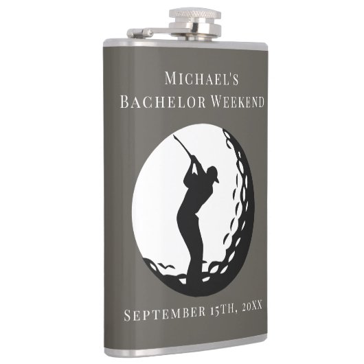 フラッパーソナライズされたク バチェラーゴルフ週末 フラスク (右)
