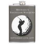 フラッパーソナライズされたク バチェラーゴルフ週末 フラスク (正面)