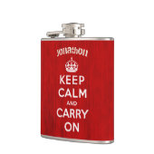 フラッパーソナライズされたクKeep Calm and Carry On フラスク (左)