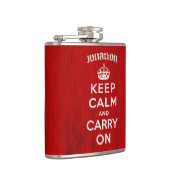 フラッパーソナライズされたクKeep Calm and Carry On フラスク (右)
