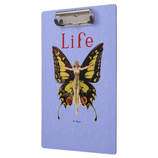 フラッパーバタフライ飛んでいるウーマンイラストレーション クリップボード (左)